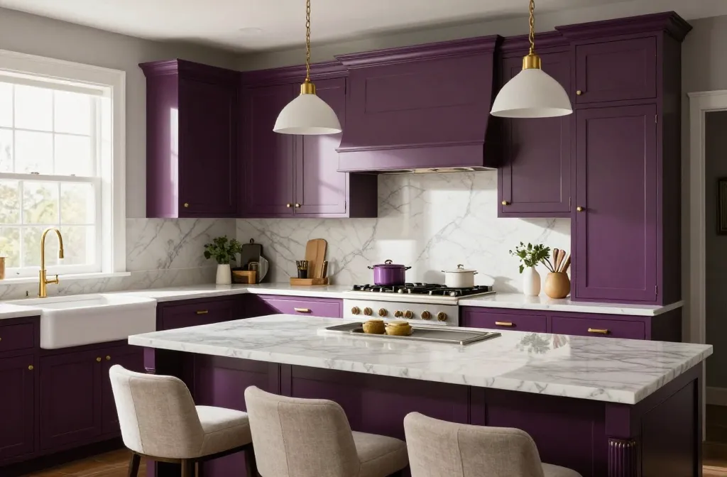6 Purple Cabinets Kitchen Ideas That Make a Bold Style Statement: Glam+