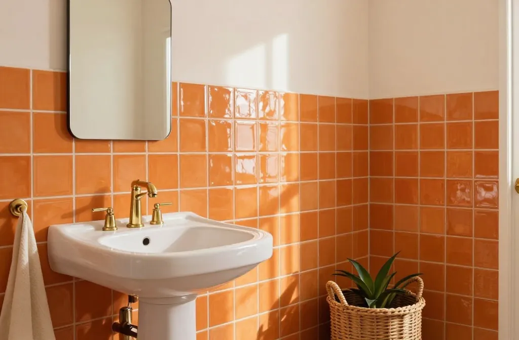 6 Orange Bathroom Tiles Ideas for Bold Fresh Bathrooms