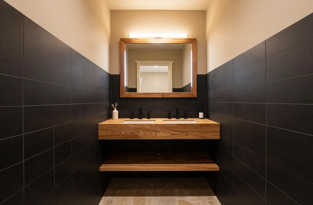 6 Half Tiles Bathroom Walls Ideas for Bold Small Spaces