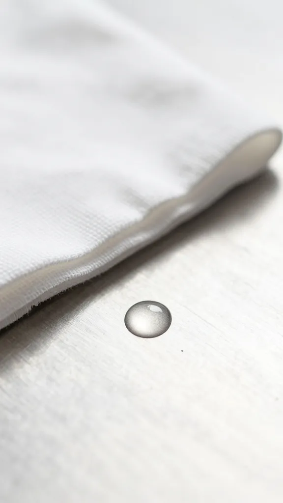 Focused image of a tiny dish soap droplet on cloth wiping metal surface