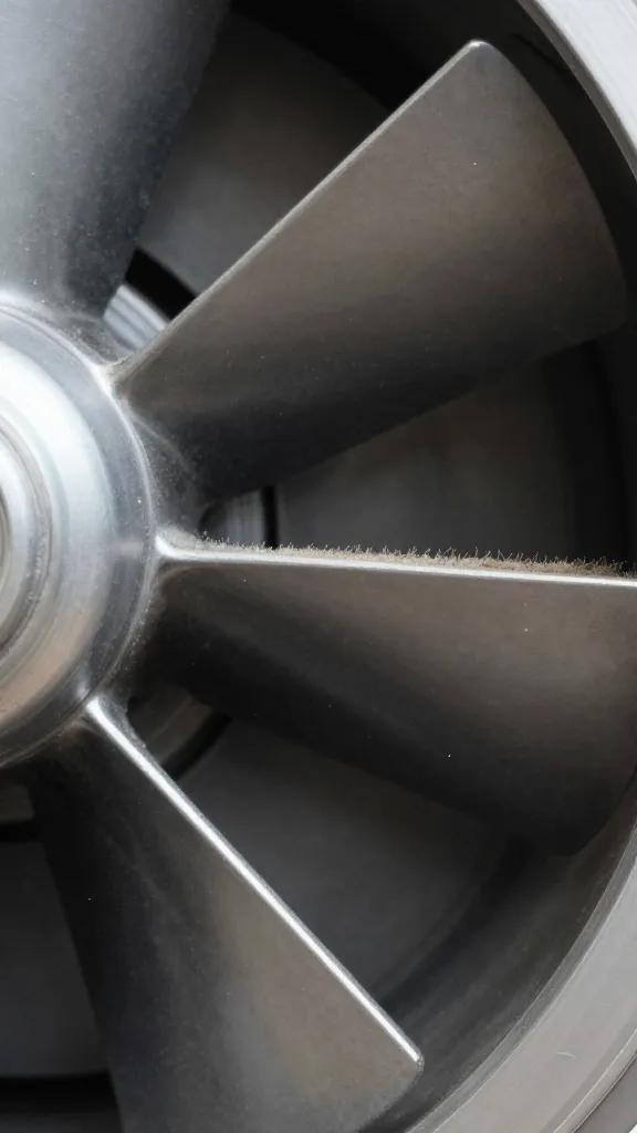 macro shot of fan blade showing clean vs dusty edge comparison