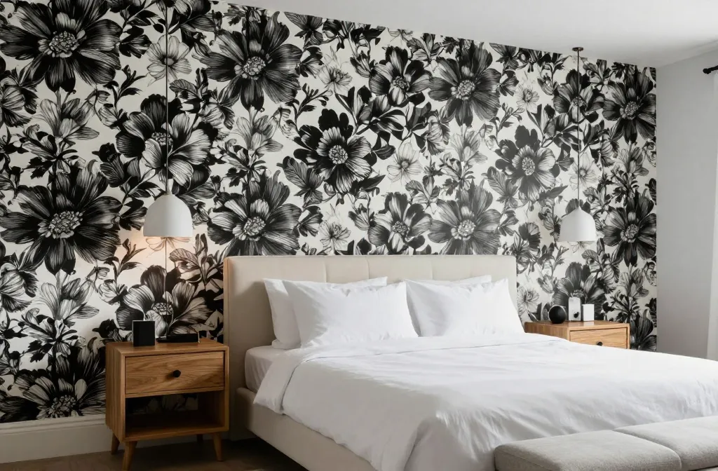 6 Black and White Floral Wallpaper Bedroom Ideas You’Ll Love