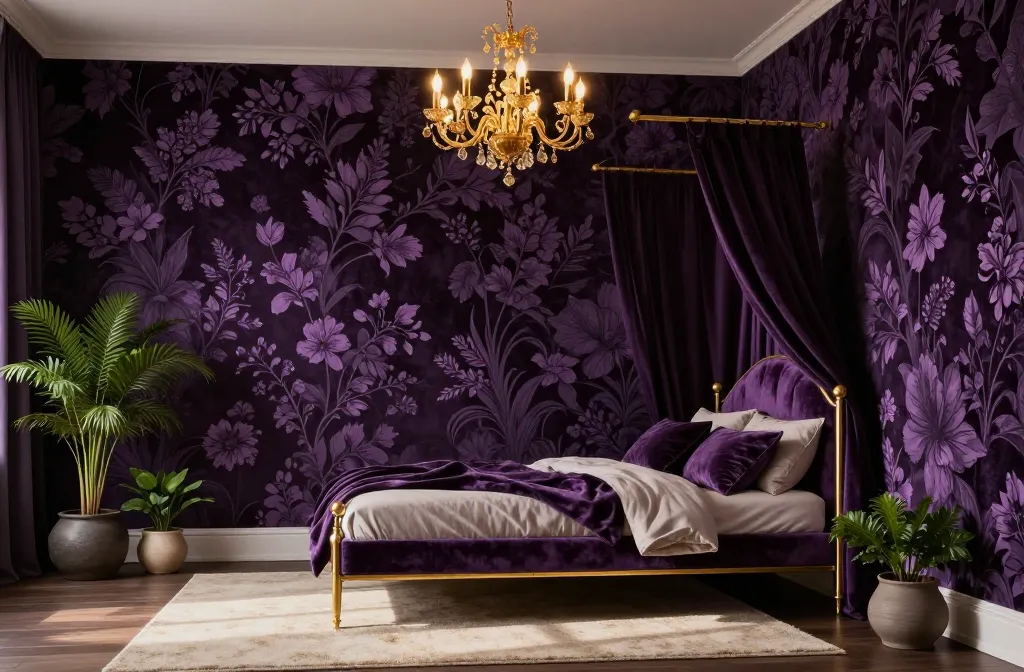 7 Purple Floral Wallpaper Bedroom Ideas You’Ll Love