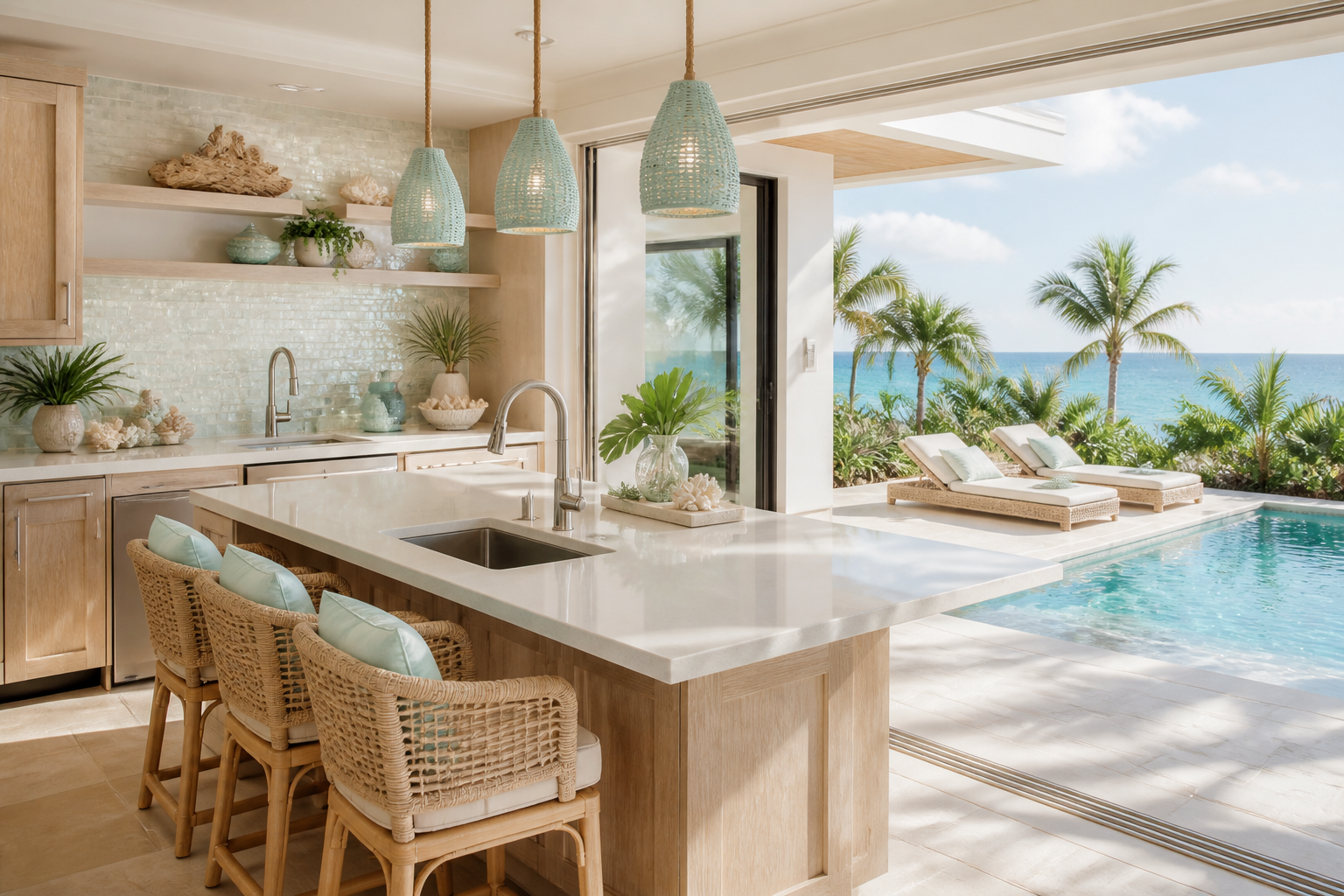 7 Wet Kitchen Design Outdoor Ideas: Sunlit Coastal Masterpieces