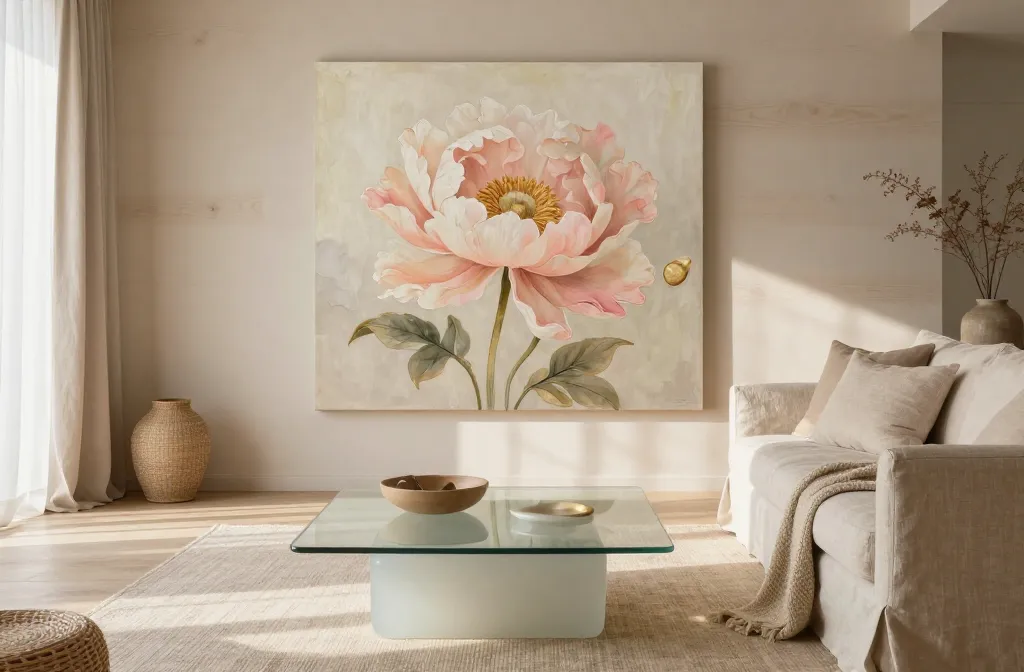 6 Peony Wall Art Ideas: Soft Neutrals & Modern Rustic Romance