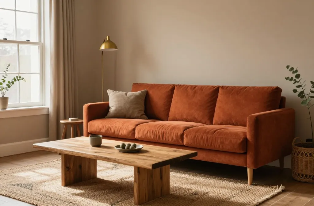 7 Rust Sofa Living Room Color Schemes That Spark Warmth