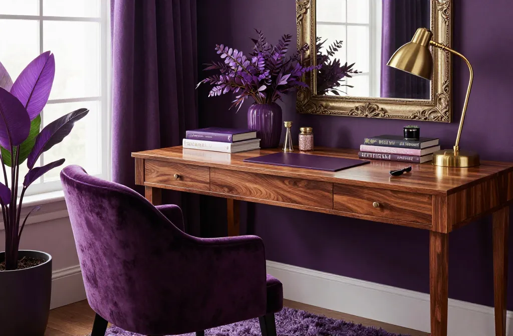 6 Purple Office Desk Decor Ideas: Chic & Playful Vibes