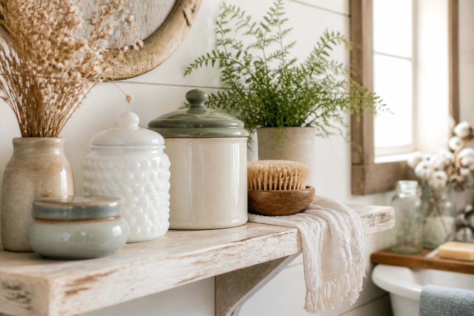 6 Farmhouse Bathroom Shelf Decor Ideas for Cozy Vibes