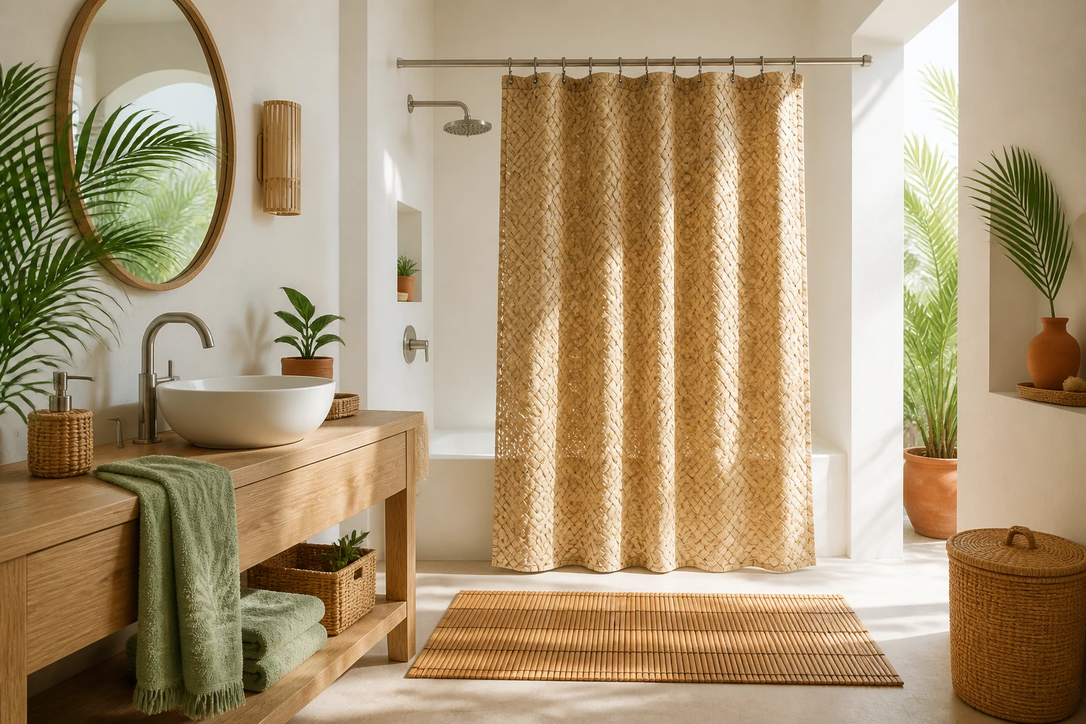 7 Palm Tree Bathroom Decor Ideas: Palm-Swept Spa Vibes
