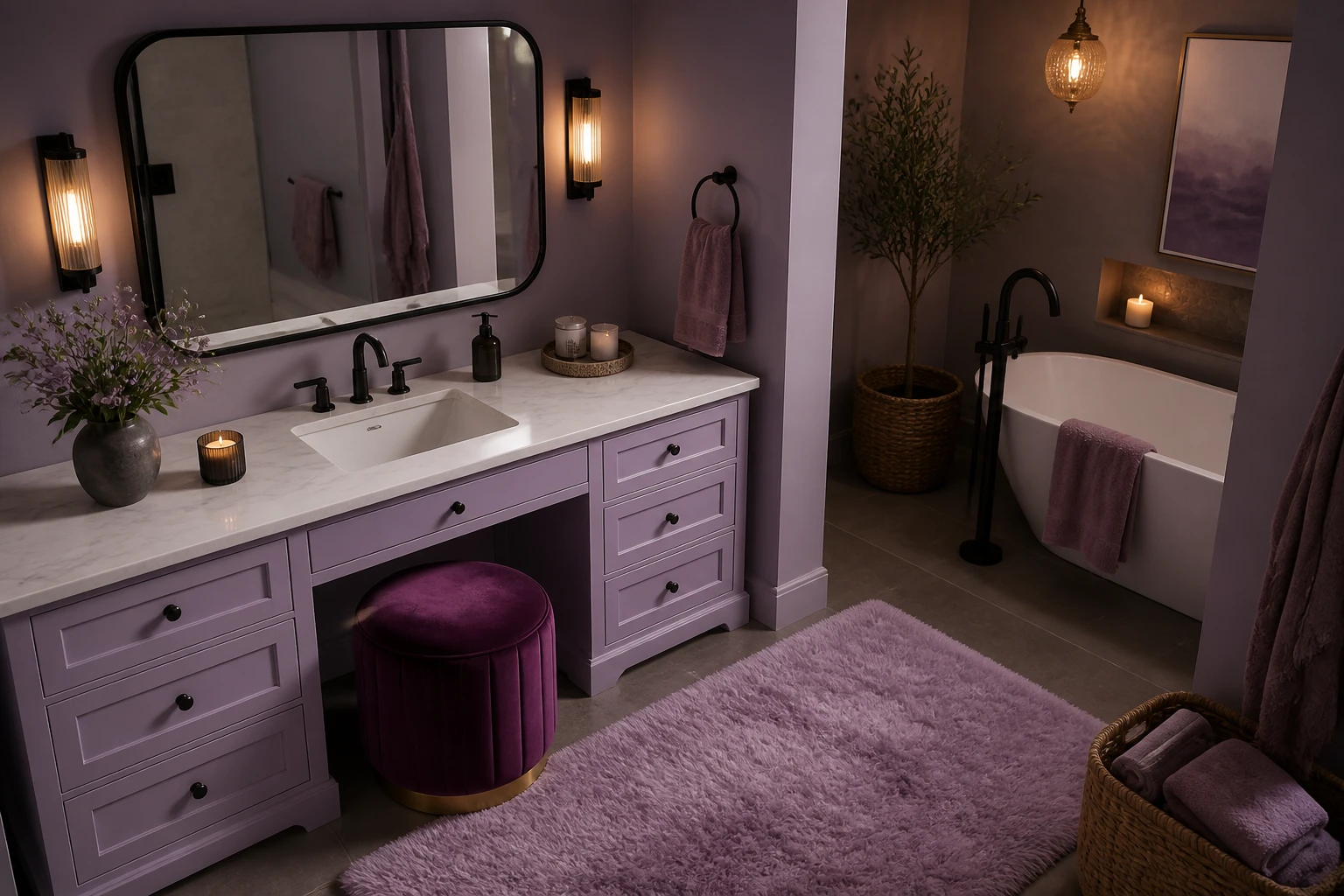 6 Purple Bathroom Decor Ideas: Luxe to Playful Oasis