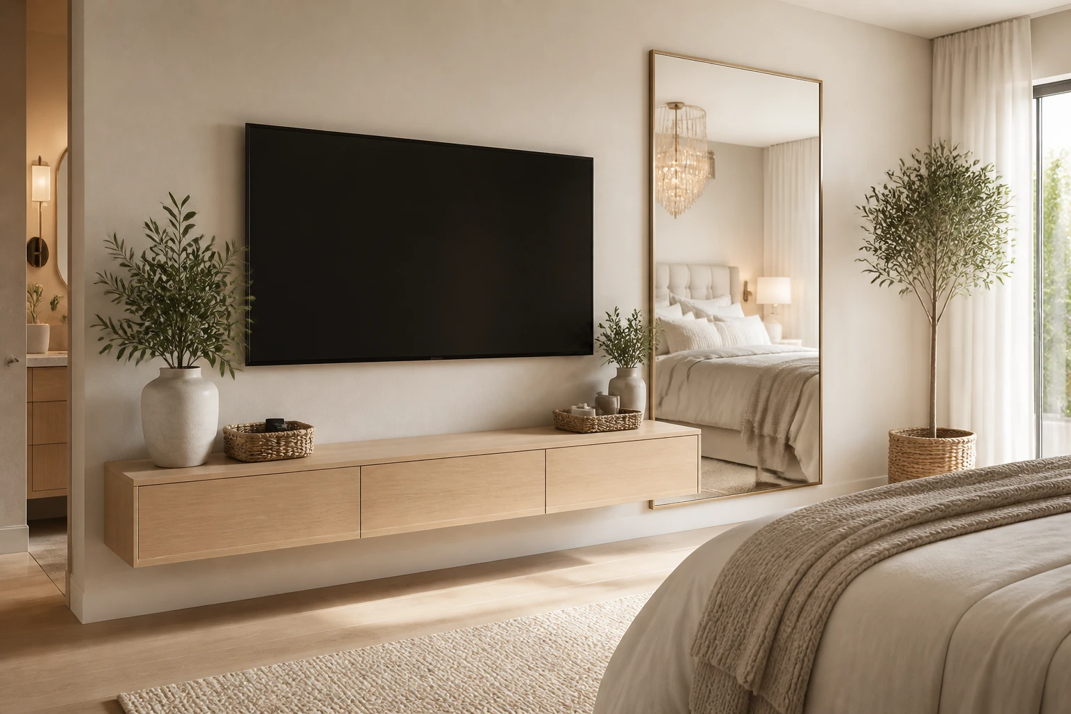 7 Tv and Mirror on Same Wall Bedroom Ideas for Wow-Worthy Walls