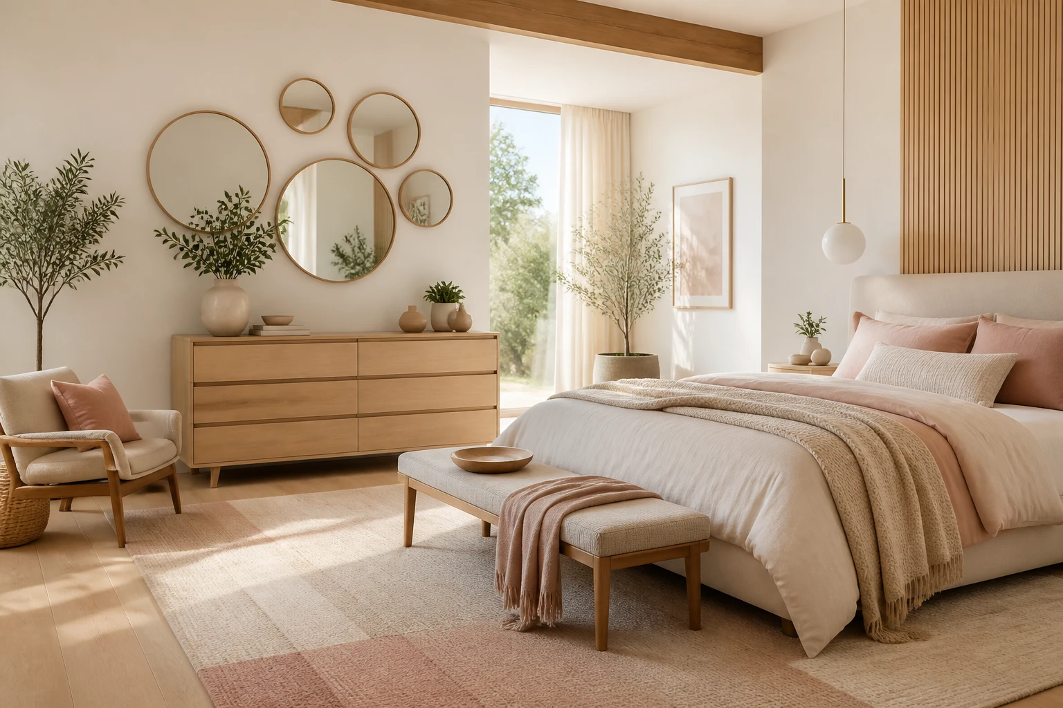 6 Circle Mirror Bedroom Wall Decor Ideas for Calm Spaces